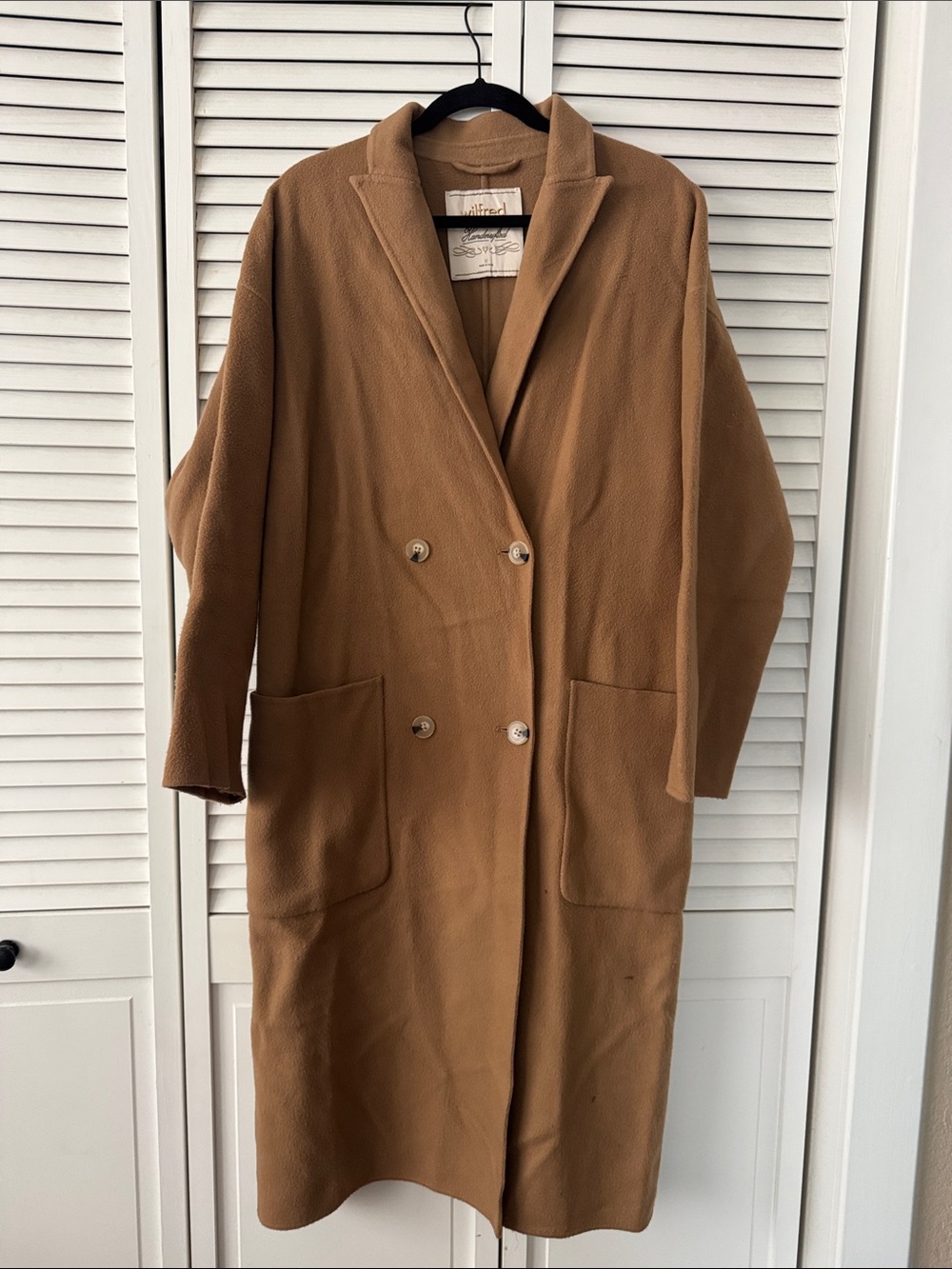 Aritzia Wilfred Camel Double-Breasted Trench Coat